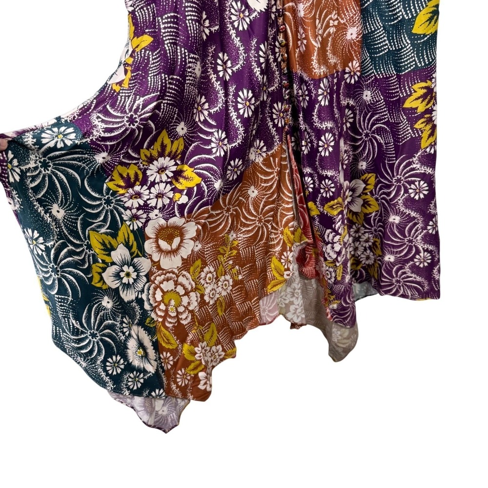 Anthropologie Dress 24 Plus Flutter Maxi Patchwork Spring Wedding Guest Colorful - Picture 5 of 10
